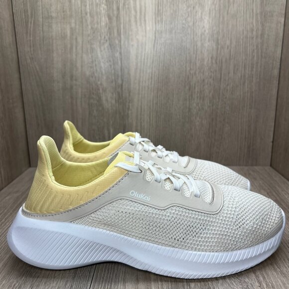 OluKai Island Hopper Sneakers Womens 10 Lace Up Athletic Travel Knit Puka Honey - Picture 1 of 11